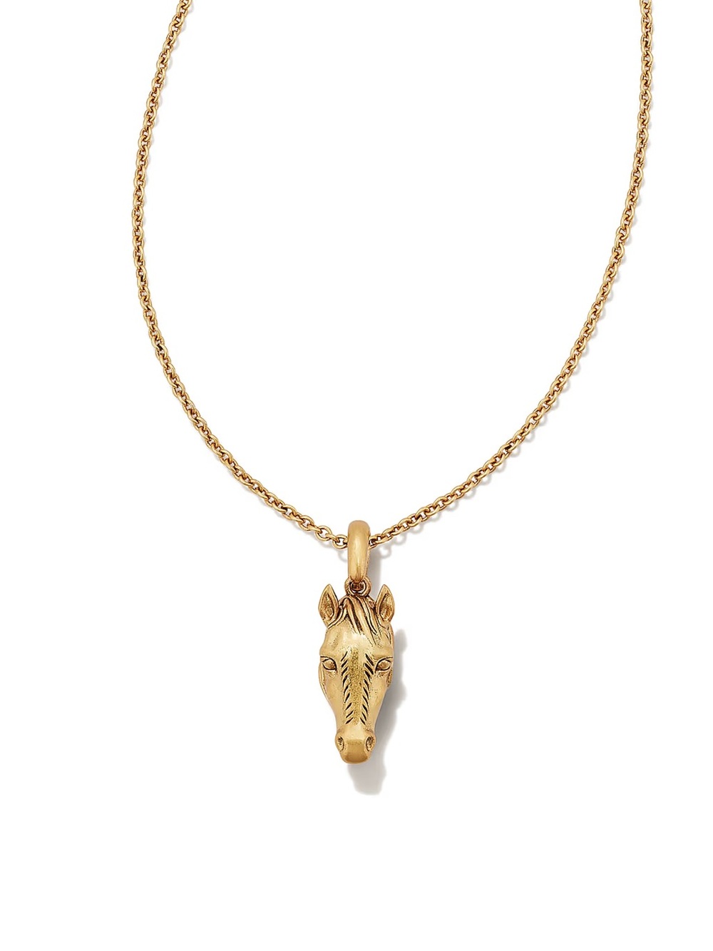 Kendra Scott Beau Horse Pendant Necklace in Vintage Gold